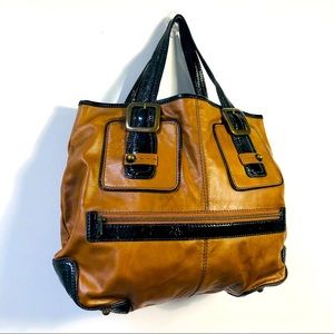 GAP Brown Mod Leather Tote/Work Bag